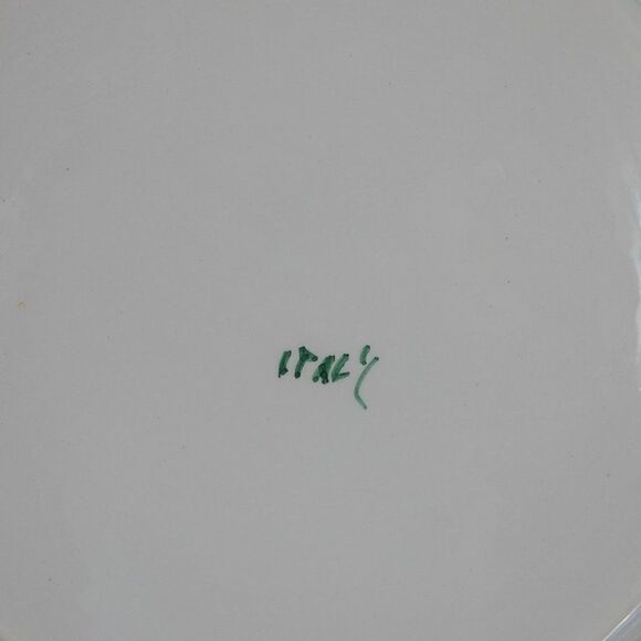 Vintage Italian Lunch Plates Set Of 4 Green Garden Ferns Flower Bud Cottagecore - Picture 7 of 9